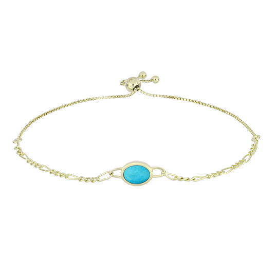 Brățară din Argint 925 Placat cu Aur ( 3.33 grame ) cu Turcoaz ”Frumoasa Adormită” 0.86 Carate