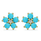 Cercei din Argint 925 Placat cu Aur ( 2.05 grame ) cu Turcoaz ”Frumoasa Adormită” și Topaz Alb 1.27 Carate