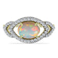 Inel din Argint 925 Placat cu Aur ( 2.93 grame ) cu Opal Etiopian Lega Dembi și Topaz Alb 1.69 Carate