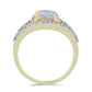 Inel din Argint 925 Placat cu Aur ( 2.93 grame ) cu Opal Etiopian Lega Dembi și Topaz Alb 1.69 Carate