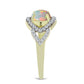 Inel din Argint 925 Placat cu Aur ( 2.93 grame ) cu Opal Etiopian Lega Dembi și Topaz Alb 1.69 Carate