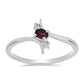 Inel din Argint 925 ( 1.54 grame ) cu Granat Barton și Topaz Alb 0.25 Carate