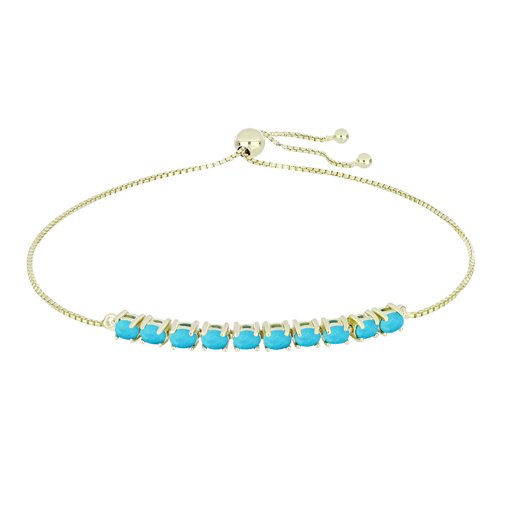 Brățară din Argint 925 Placat cu Aur ( 4.56 grame ) cu Turcoaz ”Frumoasa Adormită” 1.59 Carate 1 