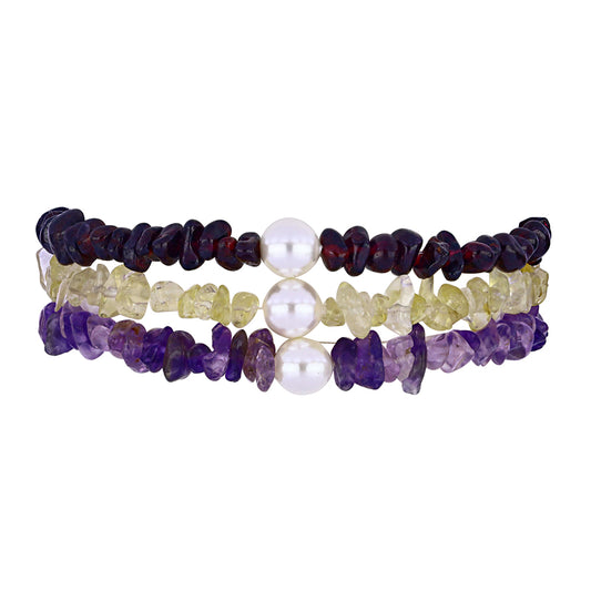 Set din Pepită ( 29.46 grame ) cu Granat Barton și Perlă de Apă Dulce Albă 147.32 Carate ( Brățară )