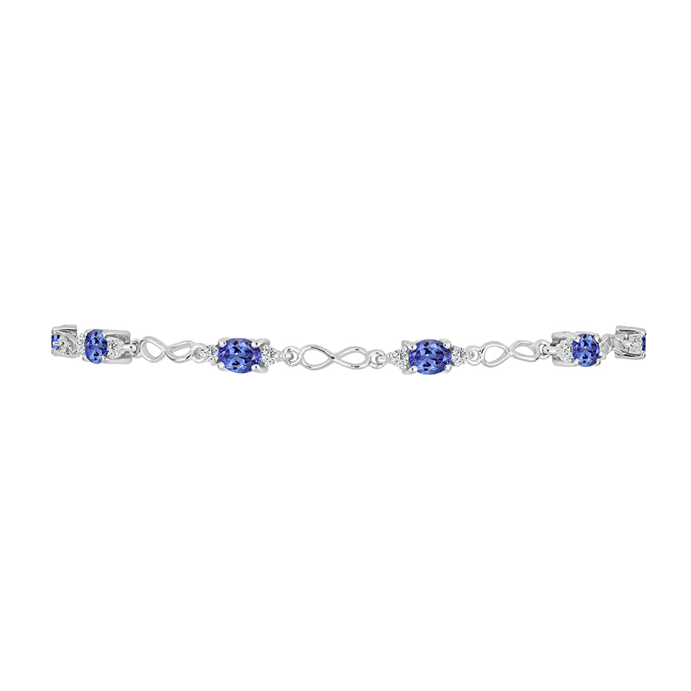 Brățară din Argint 925 ( 5.65 grame ) cu Tanzanit și Topaz Alb 2.31 Carate 2 