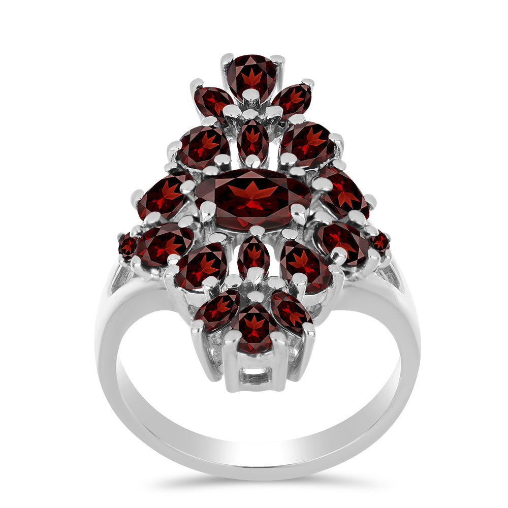 Inel din Argint 925 ( 4.76 grame ) cu Granat Barton 3.79 Carate