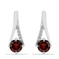 Cercei din Argint 925 ( 2.6 grame ) cu Granat Barton și Topaz Alb 1.22 Carate