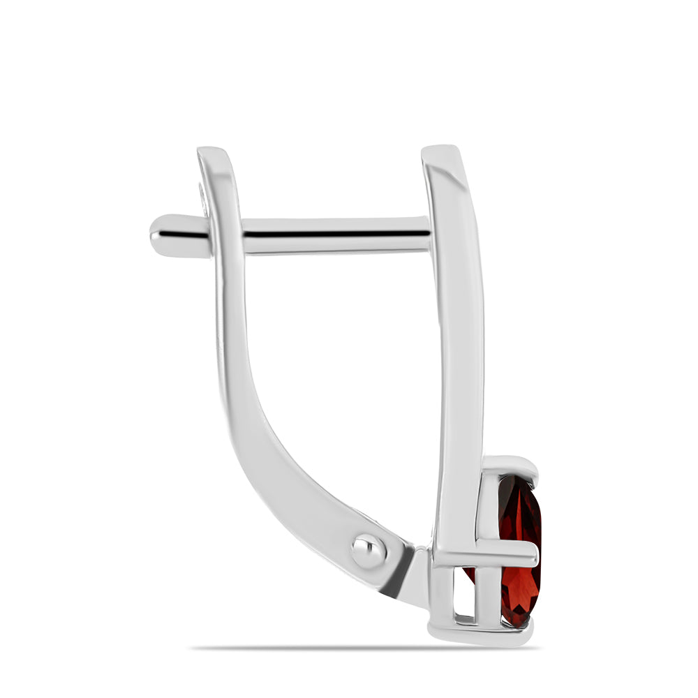 Cercei din Argint 925 ( 2.6 grame ) cu Granat Barton și Topaz Alb 1.22 Carate 2 