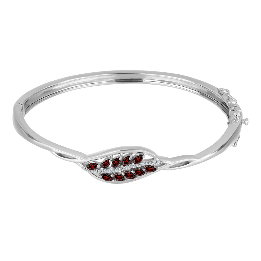 Brățară din Argint 925 ( 19.61 grame ) cu Granat Barton și Topaz Alb 1.24 Carate 1 