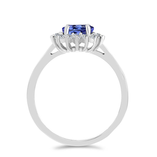 Inel din Argint 925 ( 2.64 grame ) cu Tanzanit și Topaz Alb 2.3 Carate