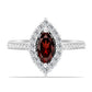 Inel din Argint 925 ( 2.51 grame ) cu Granat Barton și Topaz Alb 0.97 Carate