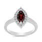 Inel din Argint 925 ( 2.51 grame ) cu Granat Barton și Topaz Alb 0.97 Carate