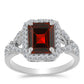 Inel din Argint 925 ( 3.03 grame ) cu Granat Barton și Topaz Alb 3.03 Carate