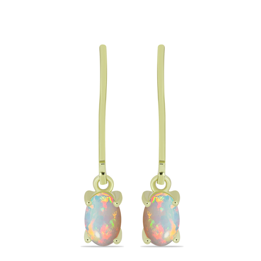 Cercei din Argint 925 Placat cu Aur ( 1.43 grame ) cu Opal Etiopian Lega Dembi 0.63 Carate
