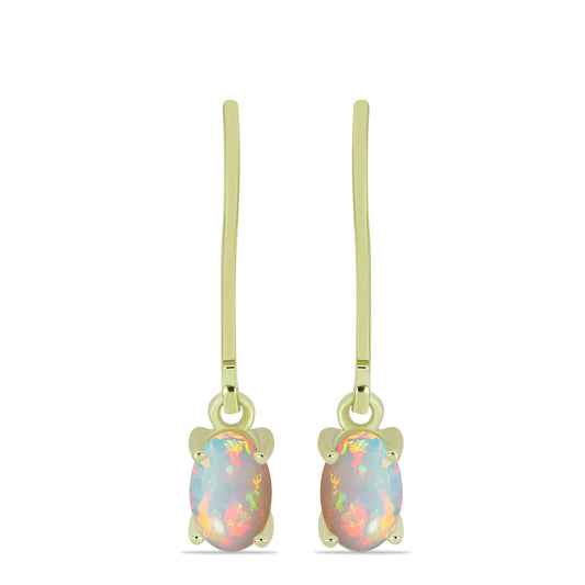 Cercei din Argint 925 Placat cu Aur ( 1.43 grame ) cu Opal Etiopian Lega Dembi 0.63 Carate