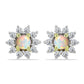 Cercei din Argint 925 Placat cu Aur ( 1.3 grame ) cu Opal Etiopian Lega Dembi și Topaz Alb 0.56 Carate