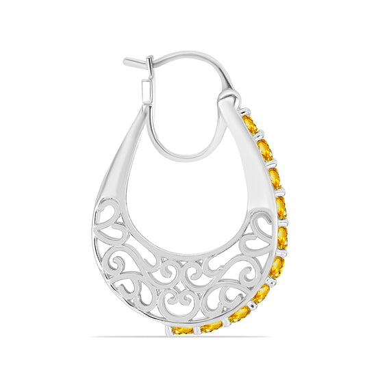 Cercei din Argint 925 ( 6.48 grame ) cu Citrin Ural 2.14 Carate