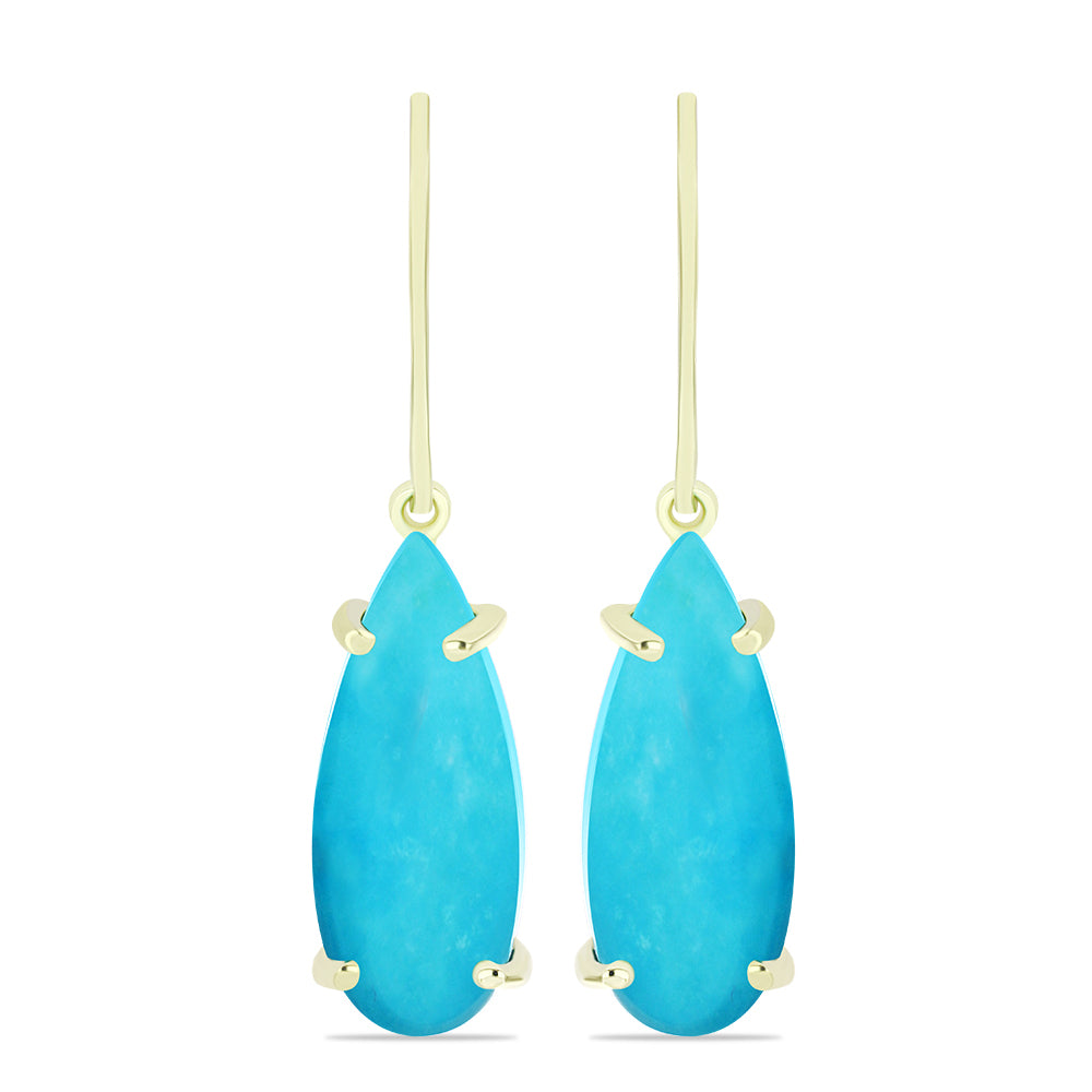 Cercei din Argint 925 Placat cu Aur ( 2.31 grame ) cu Turcoaz ”Frumoasa Adormită” 11.36 Carate 1 