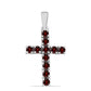 Cruce Pandantiv din Argint 925 ( 1.23 grame ) cu Granat Barton 0.98 Carate