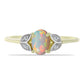 Inel din Argint 925 Placat cu Aur ( 1.93 grame ) cu Opal Etiopian Lega Dembi și Topaz Alb 0.56 Carate