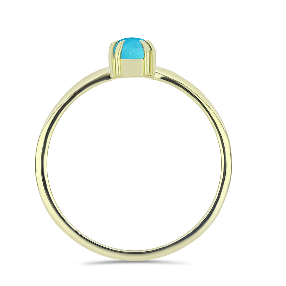 Inel din Argint 925 Placat cu Aur ( 1.59 grame ) cu Turcoaz ”Frumoasa Adormită” 0.56 Carate