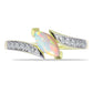 Inel din Argint 925 Placat cu Aur ( 2.24 grame ) cu Opal Etiopian Lega Dembi și Topaz Alb 0.6 Carate