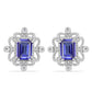 Cercei din Argint 925 ( 4.58 grame ) cu Tanzanit și Topaz Alb 3.75 Carate