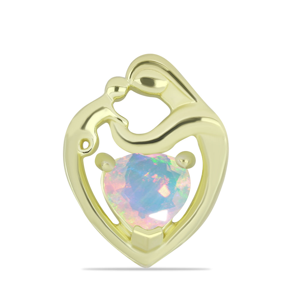 Pandantiv din Argint 925 Placat cu Aur ( 1.14 grame ) cu Opal Etiopian Lega Dembi 0.54 Carate