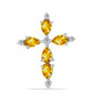 Cruce Pandantiv din Argint 925 ( 1.69 grame ) cu Citrin Ural și Topaz Alb 2.06 Carate