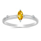 Inel din Argint 925 ( 1.58 grame ) cu Citrin Ural și Topaz Alb 0.26 Carate
