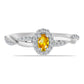 Inel din Argint 925 ( 1.98 grame ) cu Citrin Ural și Topaz Alb 0.43 Carate