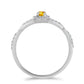 Inel din Argint 925 ( 1.98 grame ) cu Citrin Ural și Topaz Alb 0.43 Carate