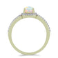 Inel din Argint 925 Placat cu Aur ( 2.83 grame ) cu Opal Etiopian Lega Dembi și Topaz Alb 1.18 Carate