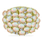 Inel din Argint 925 Placat cu Aur ( 7.73 grame ) cu Opal Etiopian Lega Dembi și Topaz Alb 3.51 Carate