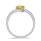 Inel din Argint 925 ( 2.03 grame ) cu Citrin Ural și Topaz Alb 0.65 Carate
