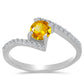 Inel din Argint 925 ( 2.03 grame ) cu Citrin Ural și Topaz Alb 0.65 Carate