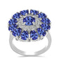 Inel din Argint 925 ( 5.58 grame ) cu Tanzanit și Topaz Alb 4.36 Carate