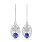Cercei din Argint 925 ( 2.53 grame ) cu Tanzanit și Topaz Alb 0.76 Carate
