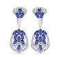 Cercei din Argint 925 ( 8.56 grame ) cu Tanzanit și Topaz Alb 4.53 Carate