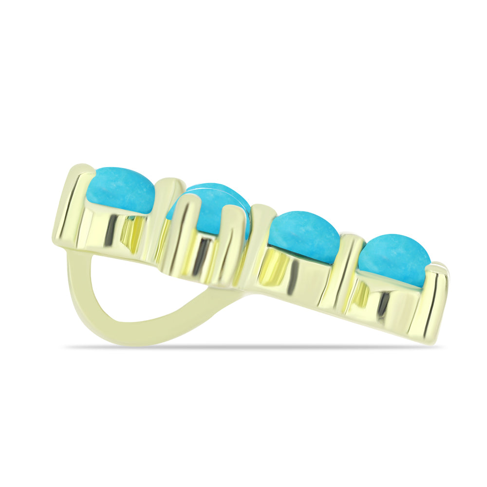 Cruce Pandantiv din Argint 925 Placat cu Aur ( 1.08 grame ) cu Turcoaz ”Frumoasa Adormită” 0.71 Carate 2 