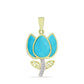 Pandantiv din Argint 925 Placat cu Aur ( 2.81 grame ) cu Turcoaz ”Frumoasa Adormită” și Topaz Alb 2.63 Carate