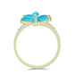Inel din Argint 925 Placat cu Aur ( 2.68 grame ) cu Turcoaz ”Frumoasa Adormită” și Topaz Alb 1.4 Carate