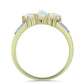 Inel din Argint 925 Placat cu Aur ( 3.38 grame ) cu Opal Etiopian Lega Dembi și Topaz Alb 1.5 Carate
