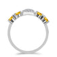 Inel din Argint 925 ( 1.94 grame ) cu Citrin Ural și Topaz Alb 0.73 Carate