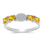 Inel din Argint 925 ( 1.94 grame ) cu Citrin Ural și Topaz Alb 0.73 Carate