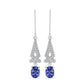 Cercei din Argint 925 ( 2.9 grame ) cu Tanzanit și Topaz Alb 1.88 Carate