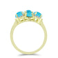 Inel din Argint 925 Placat cu Aur ( 3.57 grame ) cu Turcoaz ”Frumoasa Adormită” și Topaz Alb 1.66 Carate