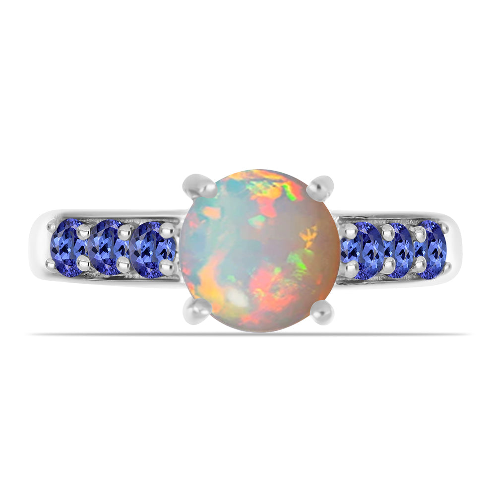 Inel din Argint 925 ( 2.89 grame ) cu Tanzanit și Opal Etiopian Lega Dembi 1.57 Carate 1 