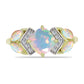 Inel din Argint 925 Placat cu Aur ( 2.92 grame ) cu Opal Etiopian Lega Dembi și Topaz Alb 1.29 Carate