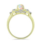 Inel din Argint 925 Placat cu Aur ( 4.34 grame ) cu Opal Etiopian Lega Dembi și Topaz Alb 1.44 Carate